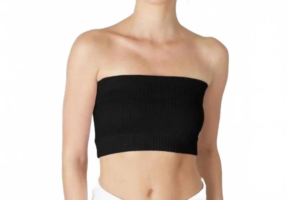 NEW NIKIBIKI seamless ribbed bandeau top in black